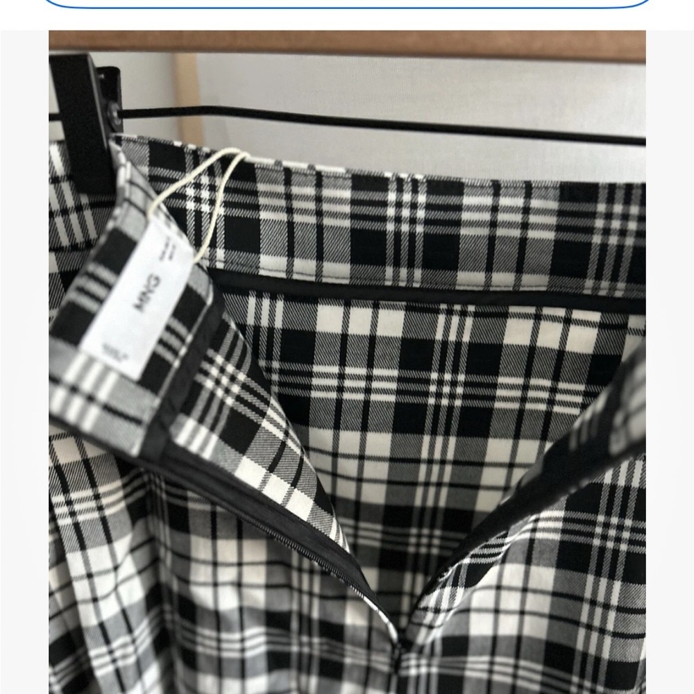 Mango Plaid Black Grunge Goth Preppy Emo Dark Academia Mini Skirt Size XL - Picture 9 of 9